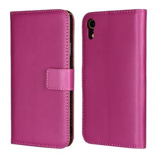 Leather Horizontal Flip Holster for iPhone XR ,with Magnetic Clasp and Bracket and Card Slot and Wallet(Magenta)