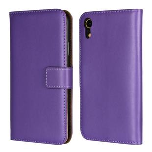 Leather Horizontal Flip Holster for iPhone XR ,with Magnetic Clasp and Bracket and Card Slot and Wallet(Purple)