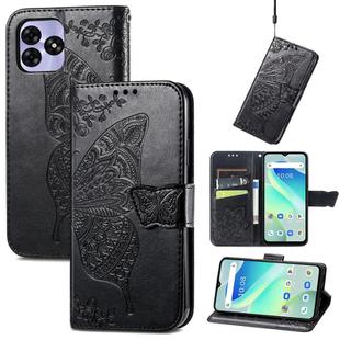 For UMIDIGI G5 Butterfly Love Flower Embossed Leather Phone Case(Black)