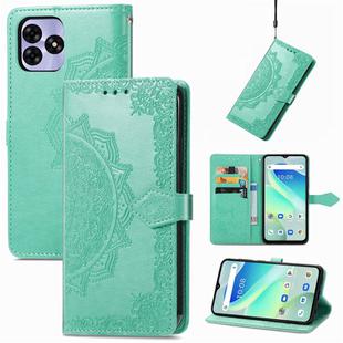 For UMIDIGI G5 Mandala Flower Embossed Leather Phone Case(Green)