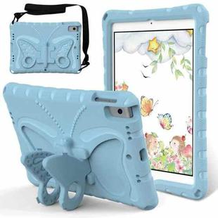 For iPad 10.2 2021 / 2020 / 2019 Butterfly Bracket EVA Shockproof Tablet Case(Light Blue)