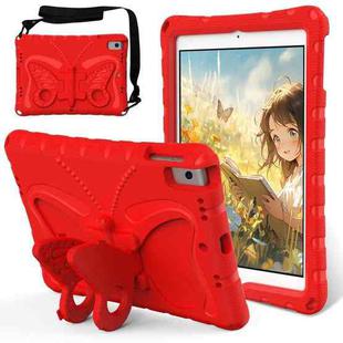 For iPad 10.2 2021 / 2020 / 2019 Butterfly Bracket EVA Shockproof Tablet Case(Red)