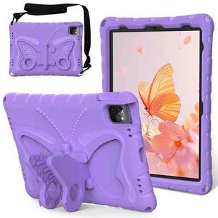 For iPad Air 2022/2020 10.9 Butterfly Bracket EVA Shockproof Tablet Case(Light Purple)