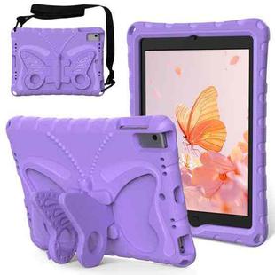 For iPad Air 1/2 / 9.7 2018/2017 Butterfly Bracket EVA Shockproof Tablet Case(Light Purple)