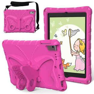 For iPad Air 1/2 / 9.7 2018/2017 Butterfly Bracket EVA Shockproof Tablet Case(Rose Red)