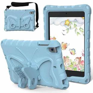 For iPad mini 1/2/3/4/5 Butterfly Bracket EVA Shockproof Tablet Case(Light Blue)