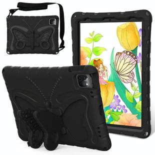 For iPad Pro 11 2024 Butterfly Bracket EVA Shockproof Tablet Case(Black)