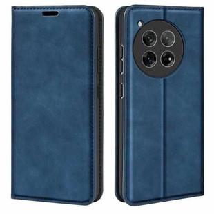 For OnePlus 12 Retro-skin Magnetic Suction Leather Phone Case(Dark Blue)