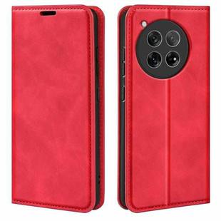 For OnePlus 12 Retro-skin Magnetic Suction Leather Phone Case(Red)
