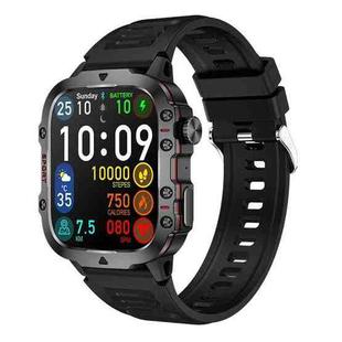 QX11 1.96 inch Color Screen Smart Watch Silicone Strap Support Bluetooth Call(Black)