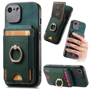 For iPhone 6 Plus / 6s Plus Retro Splitable Magnetic Stand Card Bag Leather Phone Case(Green)