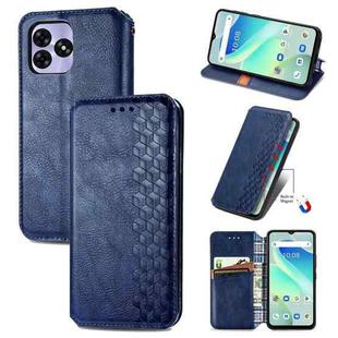 For UMIDIGI G5 Cubic Grid Pressed Magnetic Leather Phone Case(Bule)