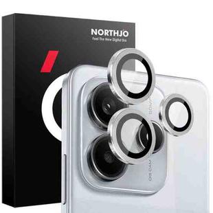 For Xiaomi Redmi Note 14 5G NORTHJO Camera LensCD Vein Metal Ring Tempered Glass Film(Silver)