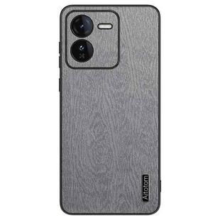 For vivo iQOO Z9 Tree Bark Leather Shockproof Phone Case(Grey)