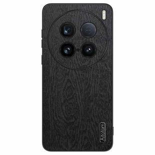 For vivo X100 Ultra Tree Bark Leather Shockproof Phone Case(Black)
