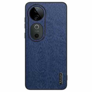 For vivo S19 Pro Tree Bark Leather Shockproof Phone Case(Blue)