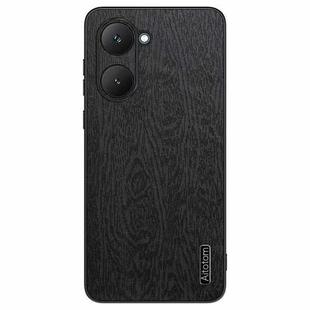 For vivo Y03 4G Tree Bark Leather Shockproof Phone Case(Black)