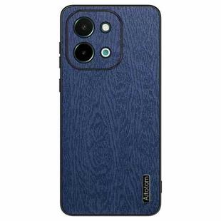 For vivo Y28 4G Tree Bark Leather Shockproof Phone Case(Blue)