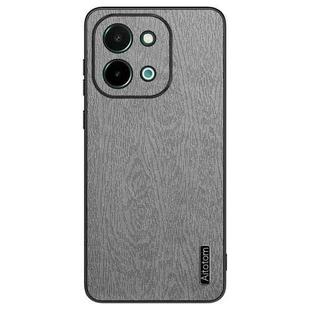 For vivo Y28 4G Tree Bark Leather Shockproof Phone Case(Grey)