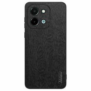 For vivo Y28 4G Tree Bark Leather Shockproof Phone Case(Black)