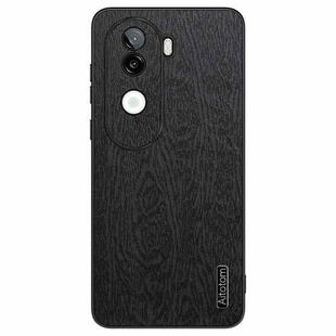 For vivo iQOO Z9s Tree Bark Leather Shockproof Phone Case(Black)