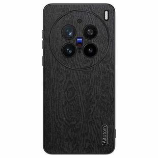 For vivo X200 Pro Tree Bark Leather Shockproof Phone Case(Black)
