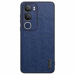 For vivo Y19s Tree Bark Leather Shockproof Phone Case(Blue)