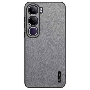 For vivo V40 Lite Tree Bark Leather Shockproof Phone Case(Grey)