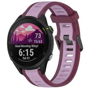 For Garmin Forerunner 255 22mm Two Color Textured Silicone Watch Band(Purple)