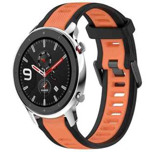 For Amazfit GTR 4 22mm Two-Color Textured Silicone Watch Band(Orange+Black)