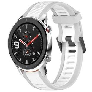 For Amazfit GTR 4 22mm Two-Color Textured Silicone Watch Band(White+Grey)
