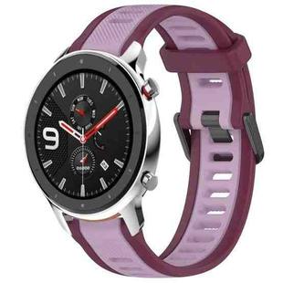 For Amazfit GTR 4 Pro 22mm Two-Color Textured Silicone Watch Band(Purple)