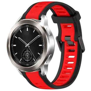 For Xiaomi Watch S3 22mm Two Color Textured Silicone Watch Band(Red+Black)