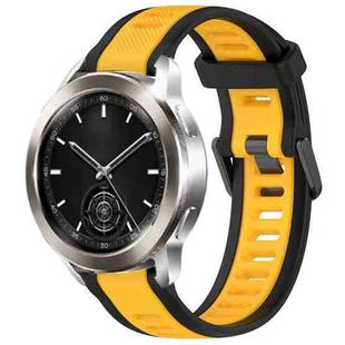 For Xiaomi Watch S3 22mm Two Color Textured Silicone Watch Band(Yellow+Black)