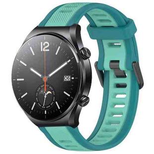 For Xiaomi MI Watch S1 22mm Two Color Textured Silicone Watch Band(Teal)