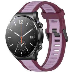 For Xiaomi MI Watch S1 22mm Two Color Textured Silicone Watch Band(Purple)