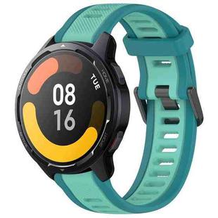 For Xiaomi Watch S1 Active 22mm Two Color Textured Silicone Watch Band(Teal)