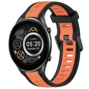 For Xiaomi Haylou RT2 LS10 22mm Two Color Textured Silicone Watch Band(Orange+Black)
