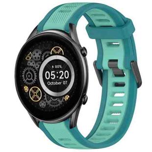 For Xiaomi Haylou RT2 LS10 22mm Two Color Textured Silicone Watch Band(Teal)