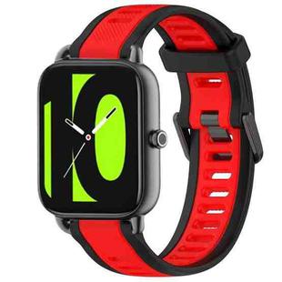For Xiaomi Haylou RS4 LS12 22mm Two Color Textured Silicone Watch Band(Red+Black)