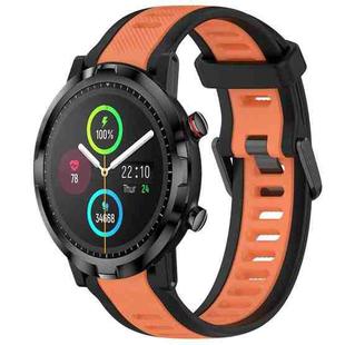 For Xiaomi Haylou RT LS05S 22mm Two Color Textured Silicone Watch Band(Orange+Black)