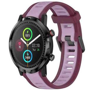 For Xiaomi Haylou RT LS05S 22mm Two Color Textured Silicone Watch Band(Purple)