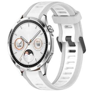 For Huawei Watch GT4 46mm 22mm Two Color Textured Silicone Watch Band(White+Grey)