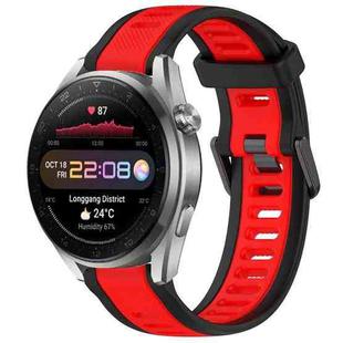 For Huawei Watch 3 Pro New 22mm Two Color Textured Silicone Watch Band(Red+Black)