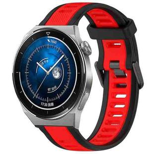 For Huawei Watch GT3 Pro 46mm 22mm Two Color Textured Silicone Watch Band(Red+Black)