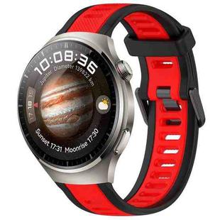 For Huawei Watch 4 22mm Two Color Textured Silicone Watch Band(Red+Black)