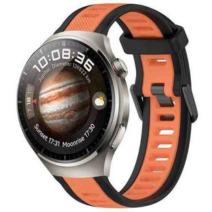 For Huawei Watch 4 Pro 22mm Two Color Textured Silicone Watch Band(Orange+Black)