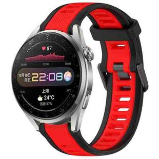 For Huawei Watch 3 Pro 22mm Two Color Textured Silicone Watch Band(Red+Black)