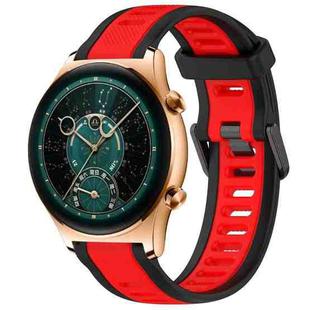 For Honor Watch  GS 4 22mm Two Color Textured Silicone Watch Band(Red+Black)