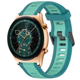 For Honor Watch  GS 4 22mm Two Color Textured Silicone Watch Band(Teal)